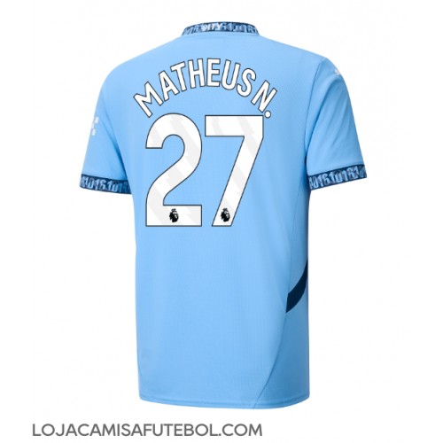 Camisa de Futebol Manchester City Matheus Nunes #27 Equipamento Principal 2024-25 Manga Curta